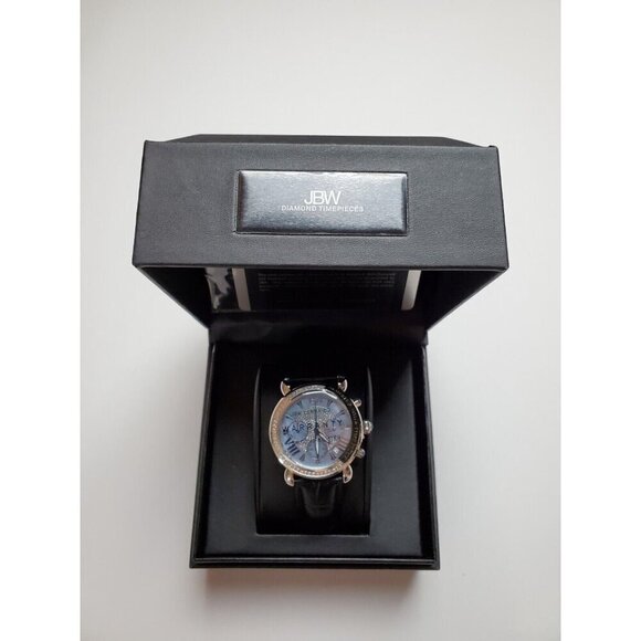 JBW Victory Blue Mother of Pearl Chronograph Dial Diamond Ladies Watch New - Picture 4 of 12